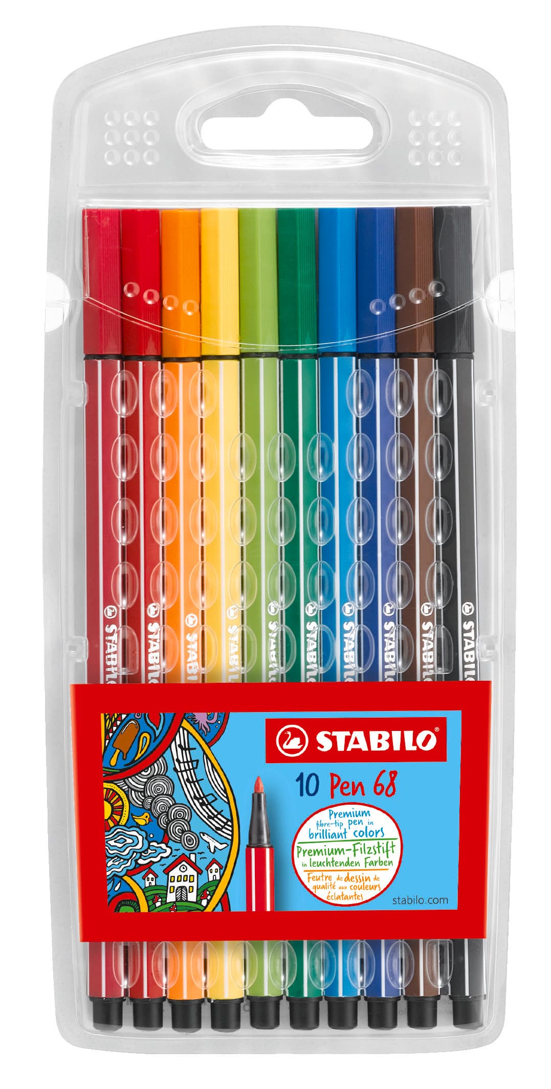 Pisaki Stabilo Pen 68, 10 kolorów